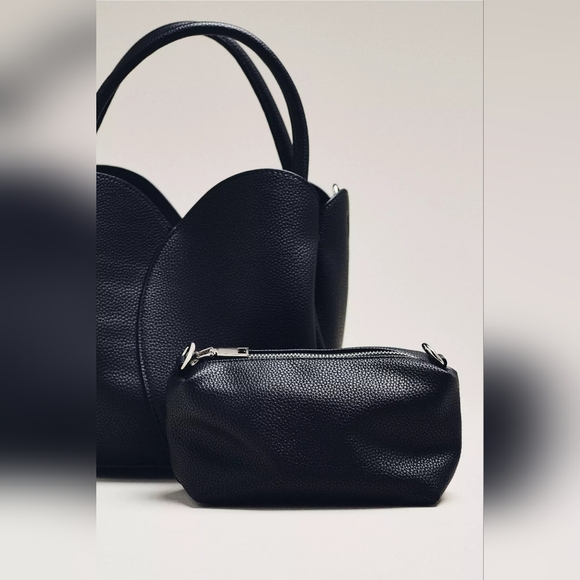 Anthropologie Melie Bianco Tulip Top-Handle Crossbody Tote - Picture 2 of 3